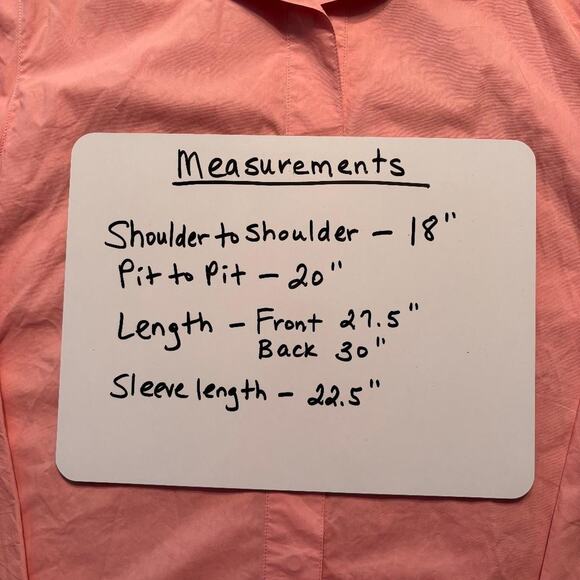 P Taylor Tunic Shirt,Long Sleeve,Peach, Women's Size S, Snap Buttons - Picture 8 of 10